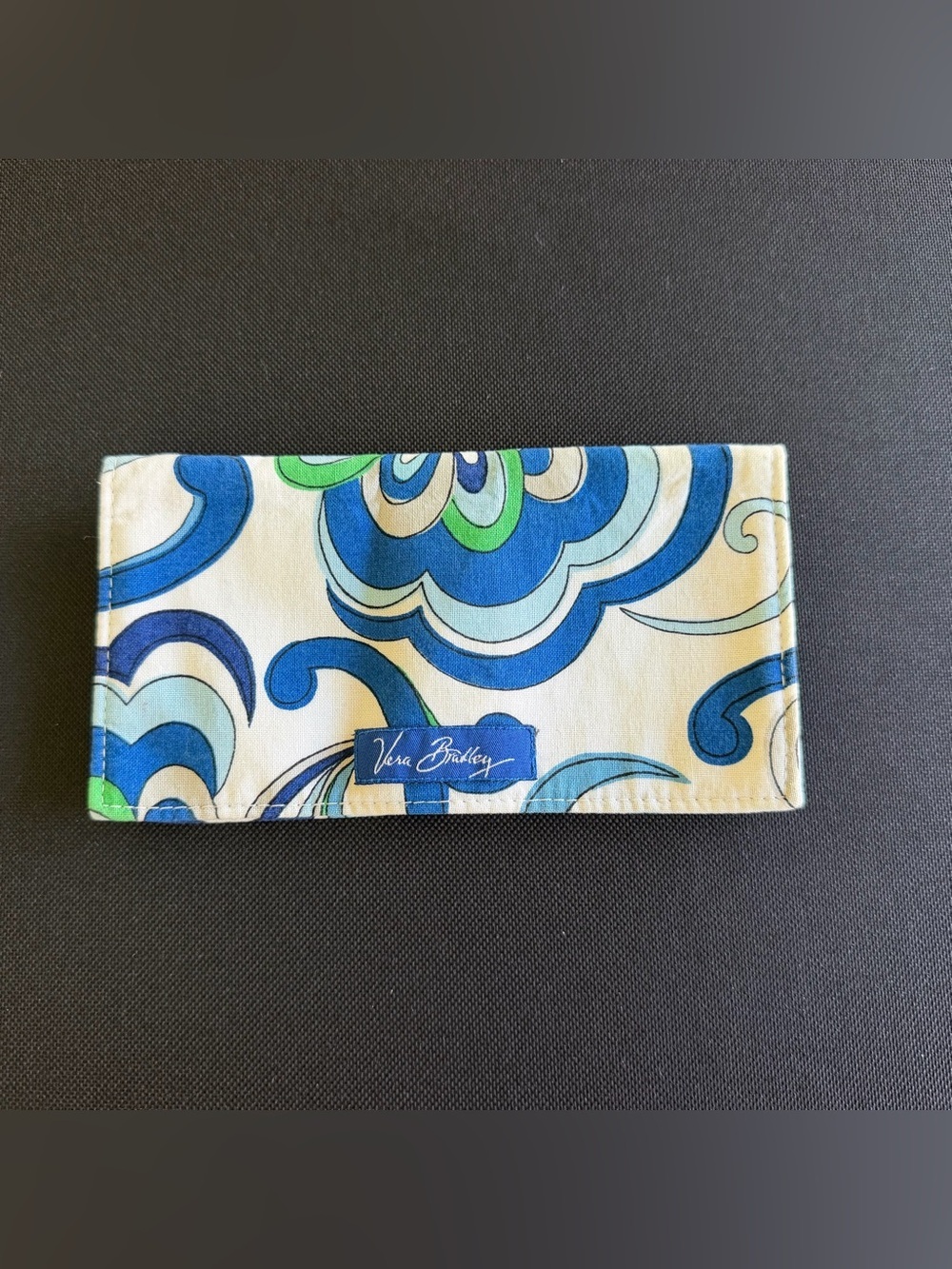 Vera Bradley Mediterranean White Pattern Fabric Checkbook Cover
